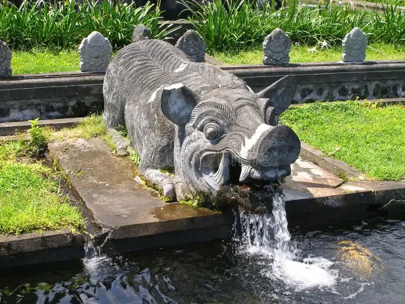 Product image 5 of the product “balinese pig as water game made of riverstone. ”